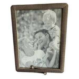 5x7 Green Tea Gallery Picture Frame Gold Rope White Rhinestones
